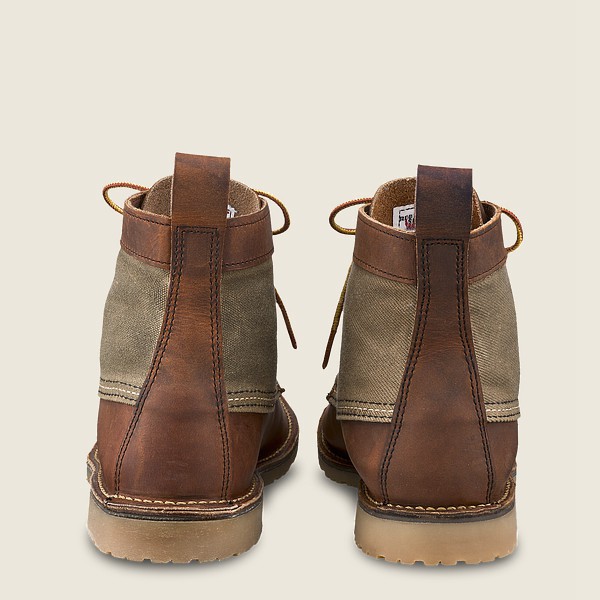 Red Wing Heritage Bot Erkek - Weekender Kanvas Moc - 6-Inchr Rough & Tough Deri - Kahverengi - 48FPI